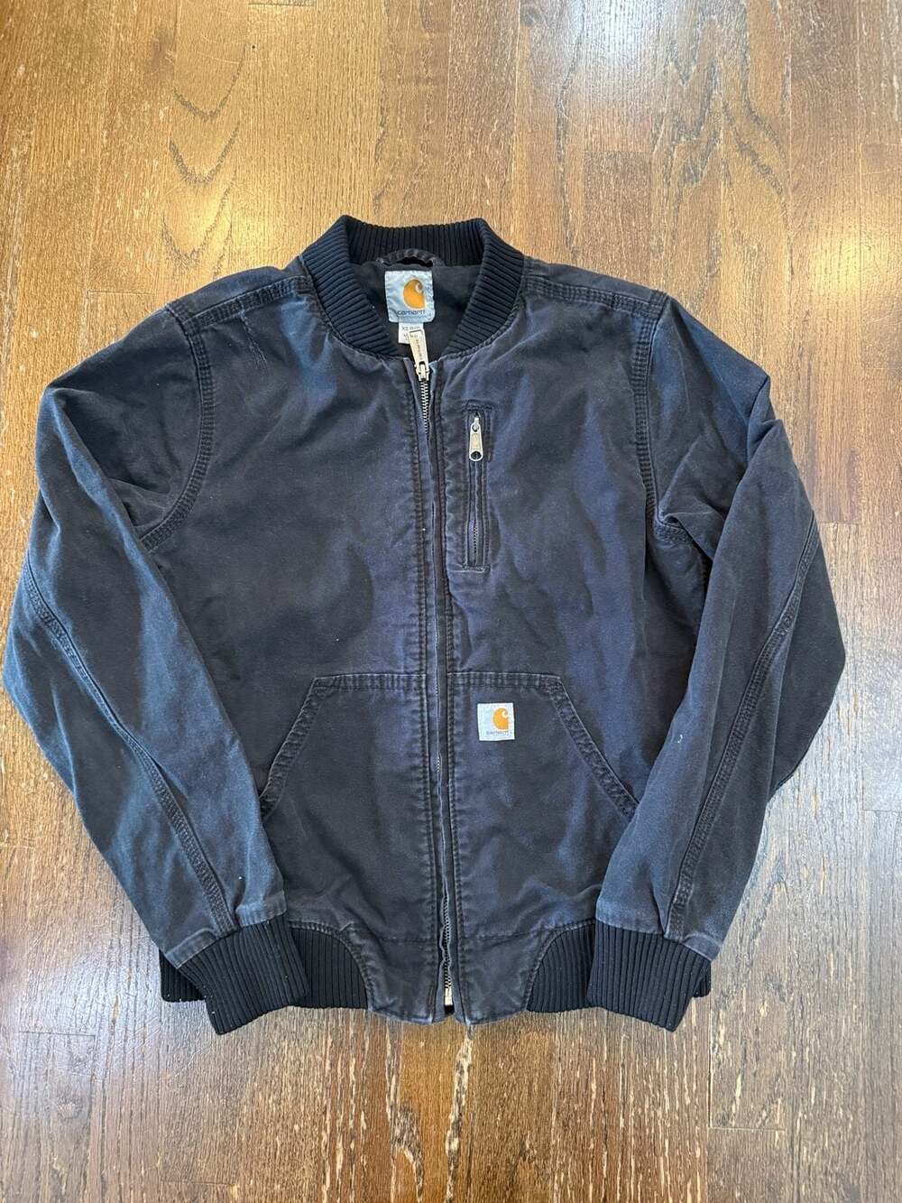 Carhartt Rugged Flex Canvas Bomber Jacket Size XS 0/2 Black
